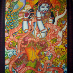 Kerala Mural Painting 3ft X 2 ft Krishna with Fraim