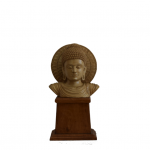 White wood Buddha head