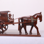 ROSE WOOD HORSE CART 13 INCH LEGTH 