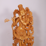 WHITE WOOD KRISHNA WITH PRABHA 40 INCH 