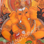 MURAL PAINT GANESH 2 FT X 1.5 FT ORGINAL PAINTING ARTIST SAJI 