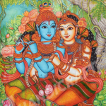 MURAL RADHA KRISHNA ARTIST SAJI 3 FT HEIGHT X 2 FT WIDTH 