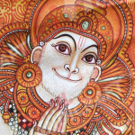 SREE HANUMAN MURAL 12 INCH HEIGHT X 9 INCH WIDTH ARTIST SAJI 